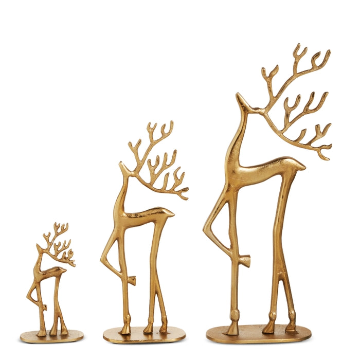 20" Prancing Gold Iron Deer