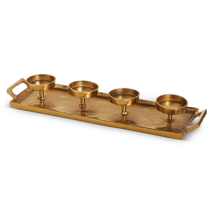 20.5" Gold Candle Tray
