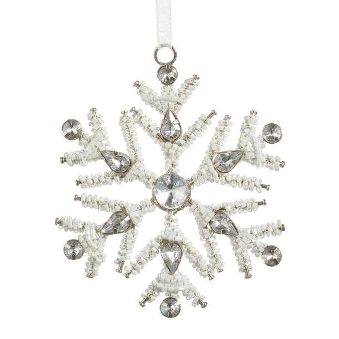 4" Beaded Snowflake Ornament