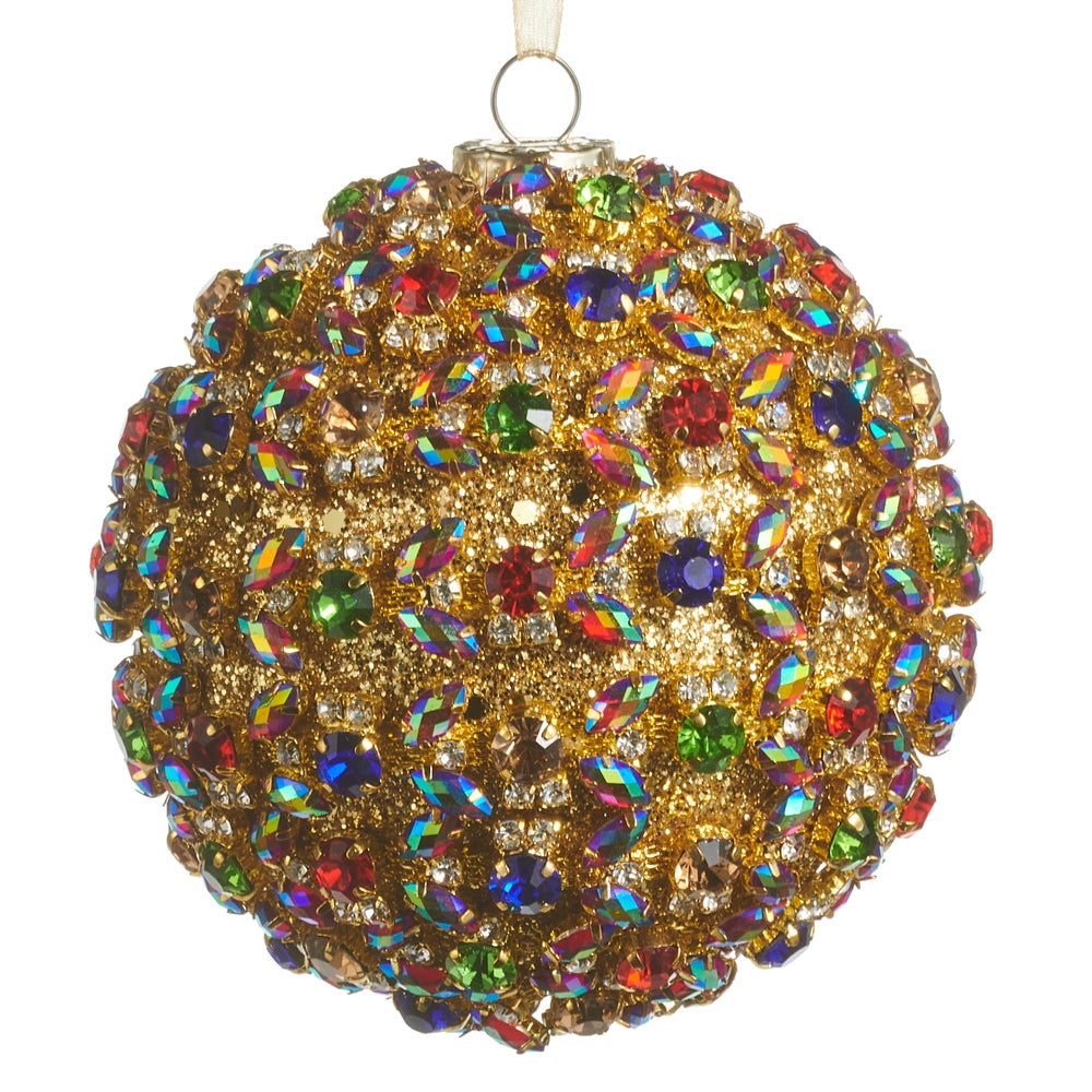 4" Multi Jewel Crusted Ball Ornament