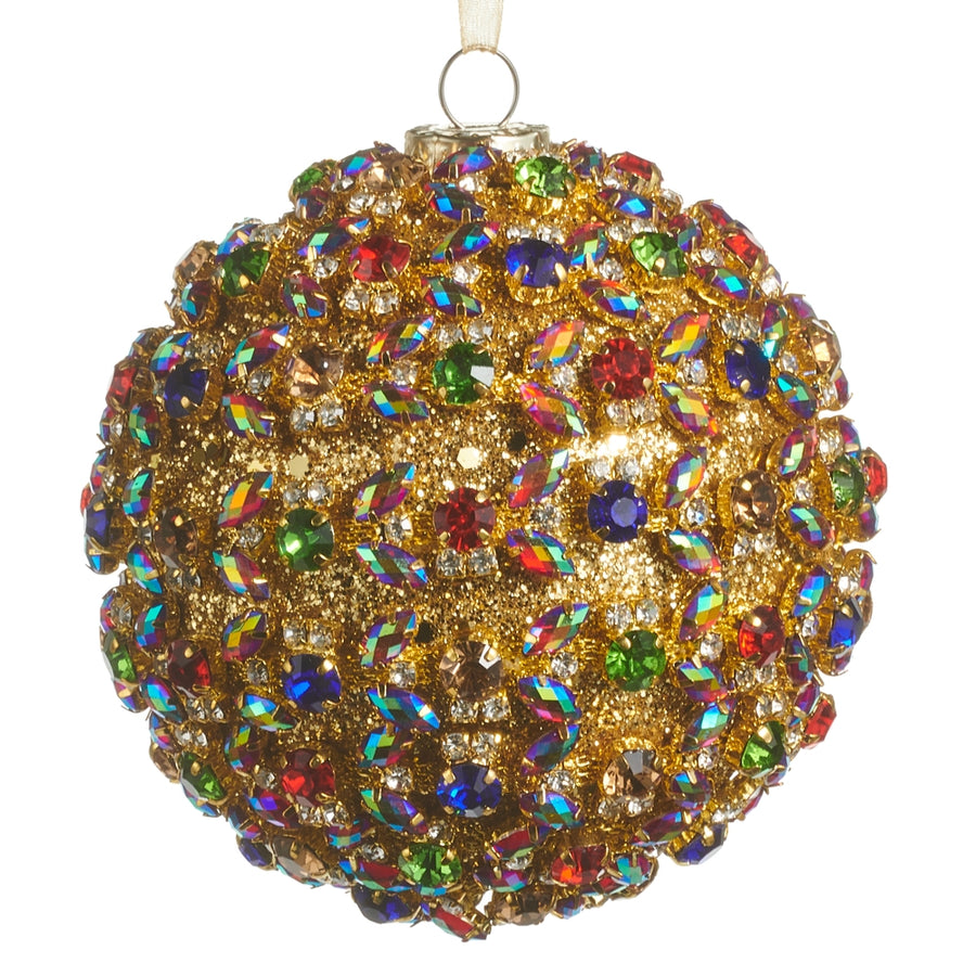 4" Multi Jewel Crusted Ball Ornament
