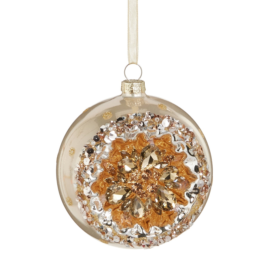 4" Jeweled Reflector Ball Ornament