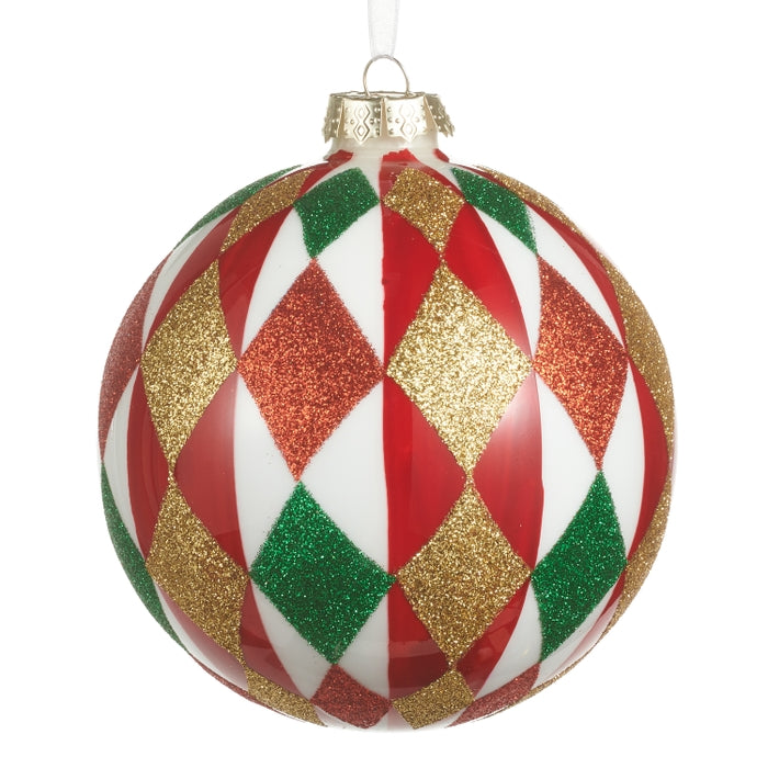 5" Harlequin Pattern Ball Ornament