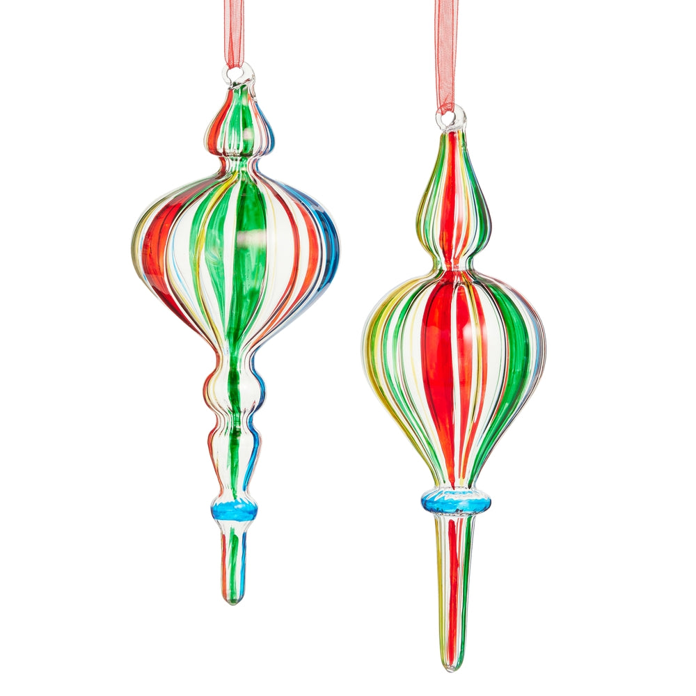 8.5" Circus Stripe Pattern Finial Ornament