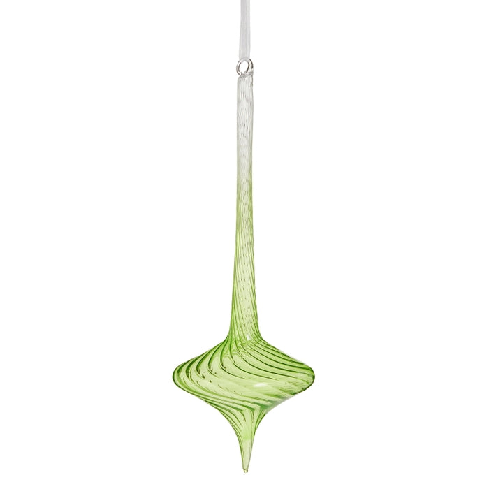 10" Neon Green Swirl Top Ornament