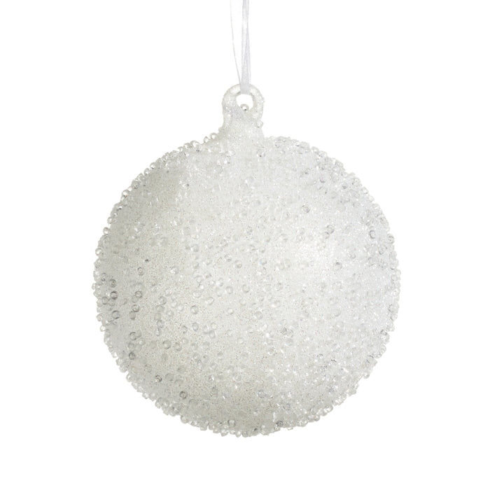 4.5" Ice Crusted Ball Ornament