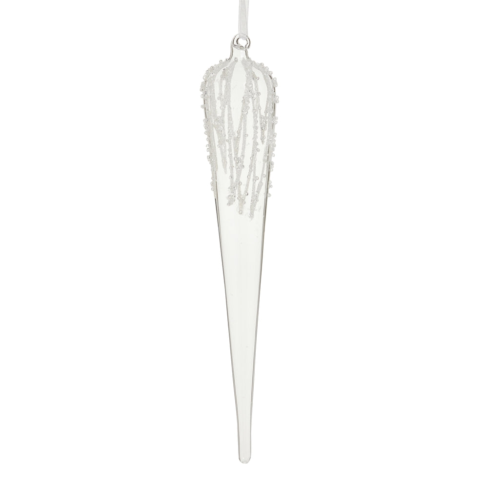 12" Crusted Icicle Ornament