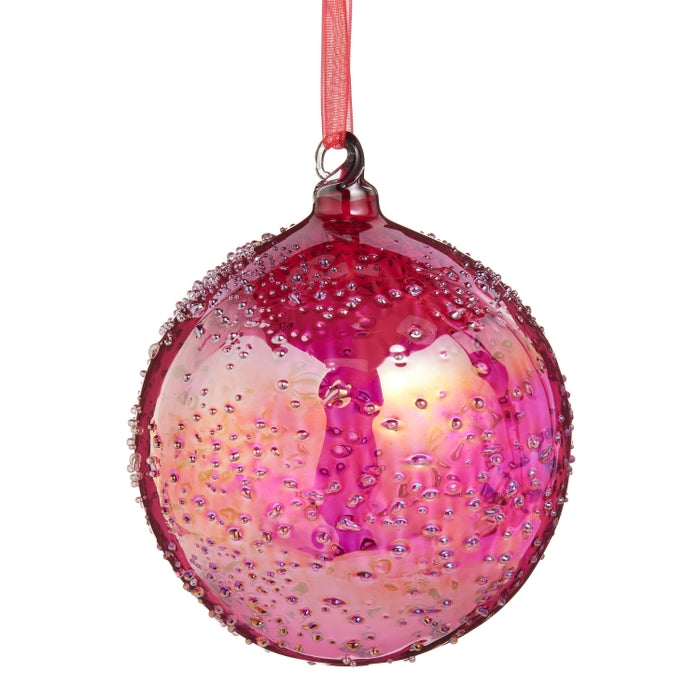 4" Iridescent Red Ball Ornament