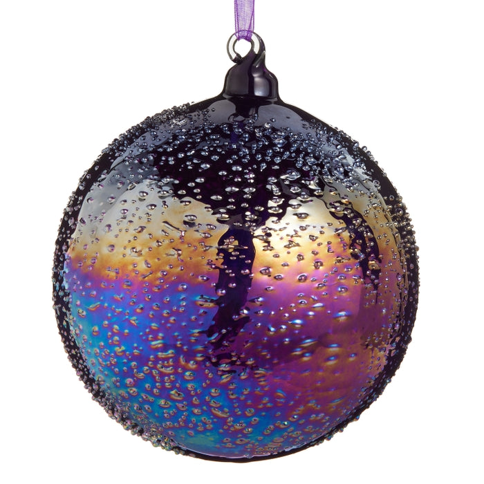 5" Iridescent Purple Textured Ball Ornament