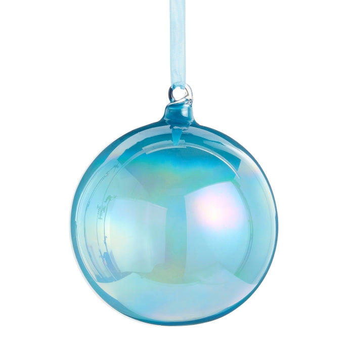 4" Iridescent Blue Ball Ornament