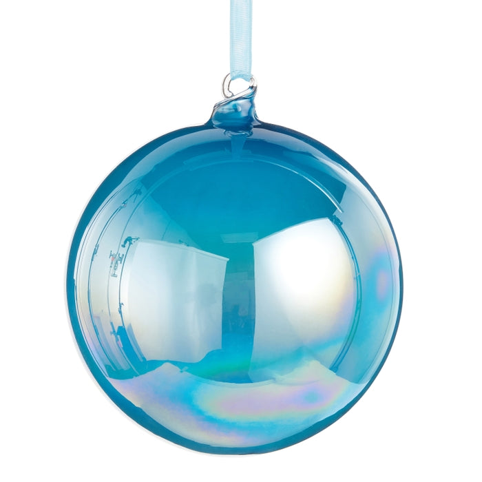 5" Iridescent Blue Ball Ornament