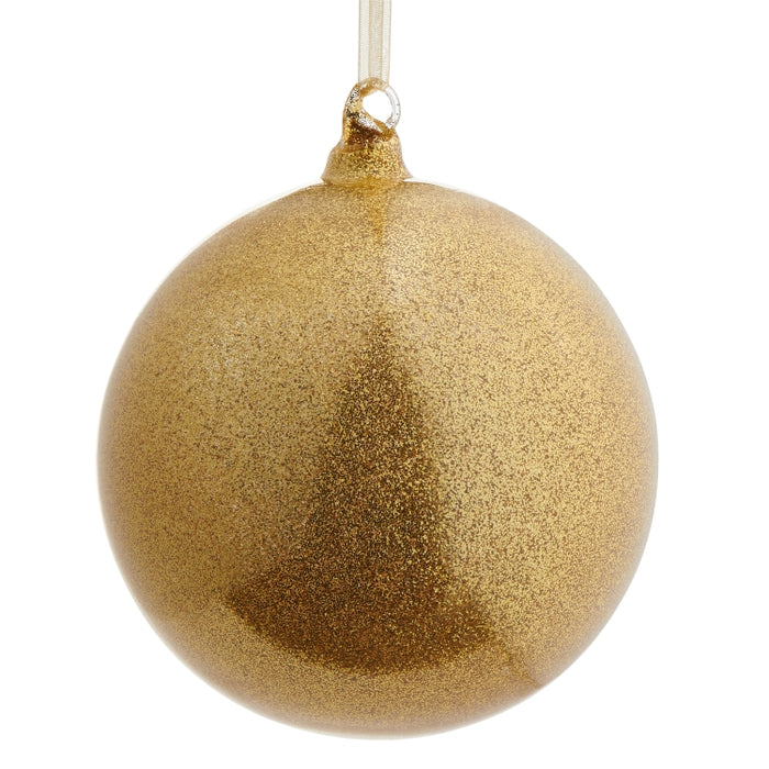 5" Champagne Glitter Ball Ornament