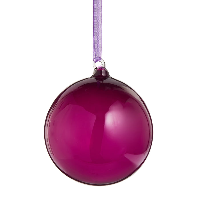 4" Sheer Plum Ball Ornament