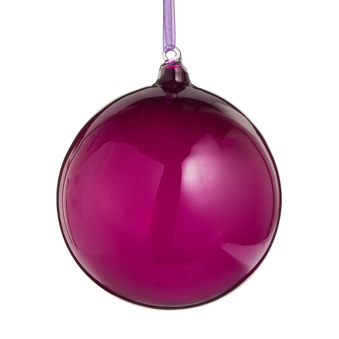 5" Sheer Plum Ball Ornament