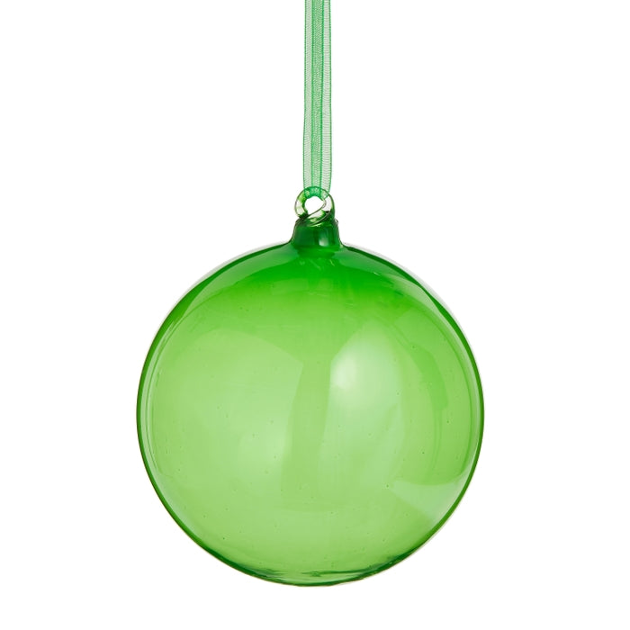 4" Sheer Green Ball Ornament
