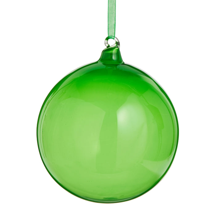 5" Sheer Green Ball Ornament