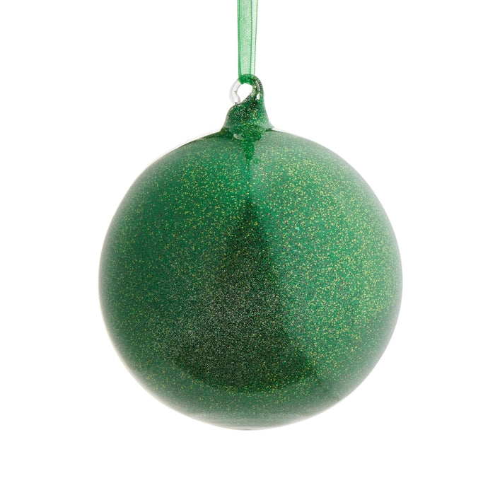 4" Green Glitter Ball Ornament