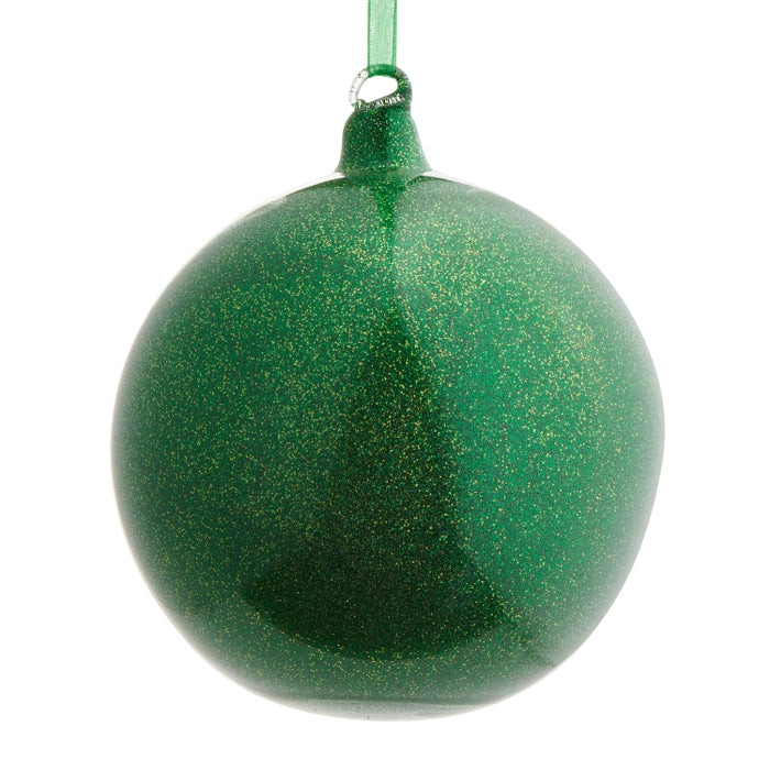 5" Green Glitter Ball Ornament