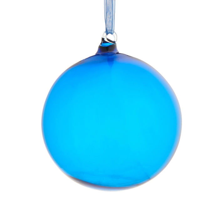4" Sheer Blue Ball Ornament