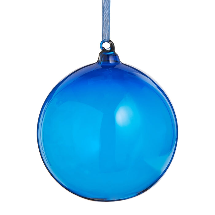 5" Sheer Blue Ball Ornament