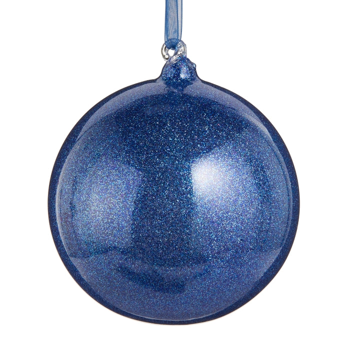 4" Glitter Blue Ball Ornament