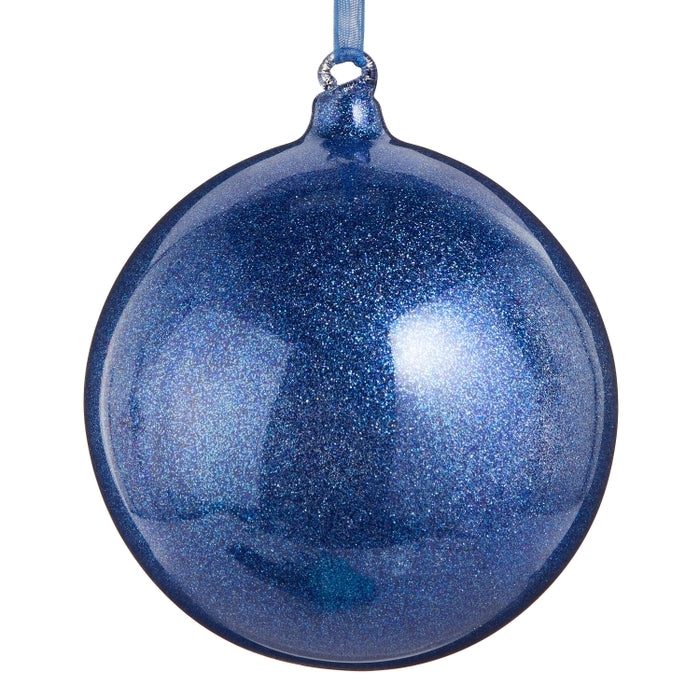 5" Glitter Blue Ball Ornament