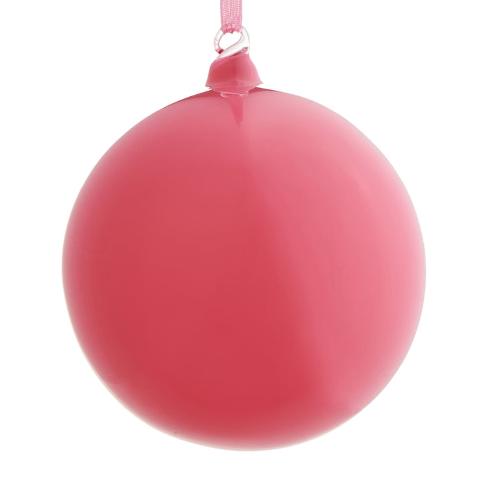 5 Inch Shiny Pink Glass Ball Ornament