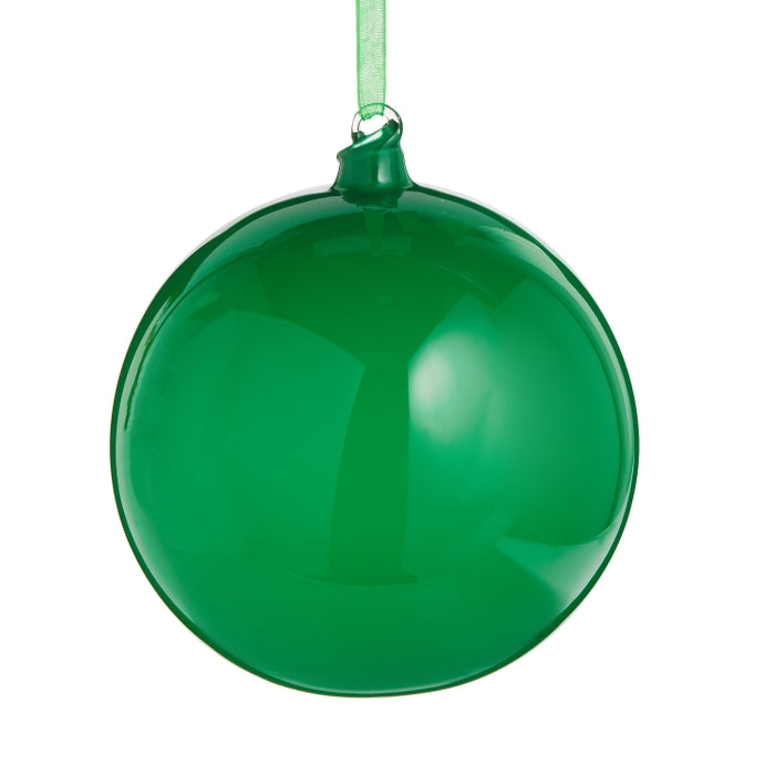 Bright Green Glass Ball Ornament 5 Inch