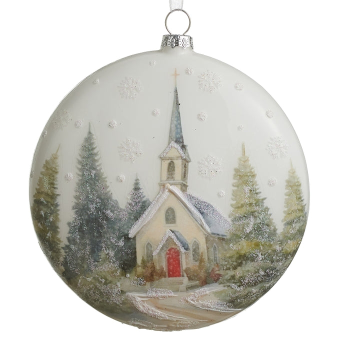 4.75" Chapel in the Pines Disc Ornament