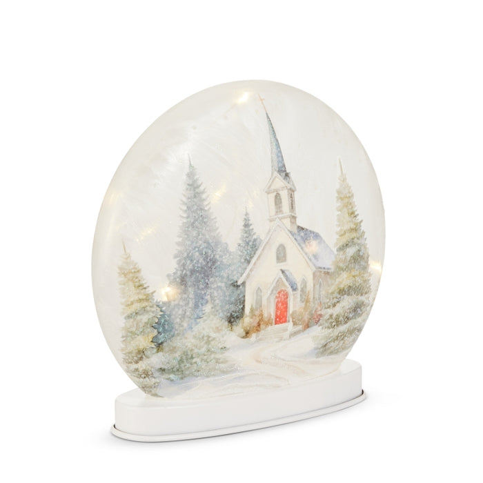 8" Chapel in the Pines Lighted Disc