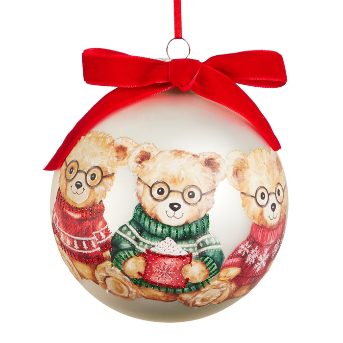 5" Beary Christmas Ball Ornament