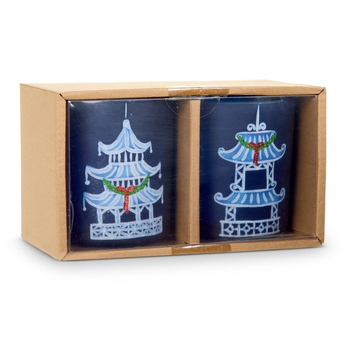 3.5" Box of Pagoda Pattern Votives