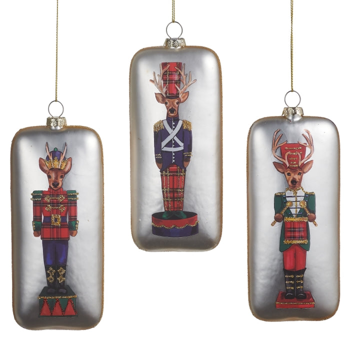 5.5" Deer Nutcracker Rectangle Ornament