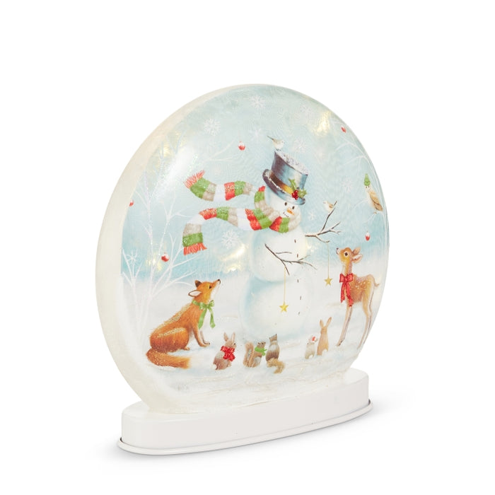 8" Woodland Christmas Party Lighted Disc