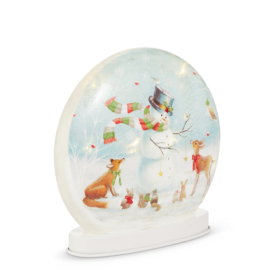 8" Woodland Christmas Party Lighted Disc