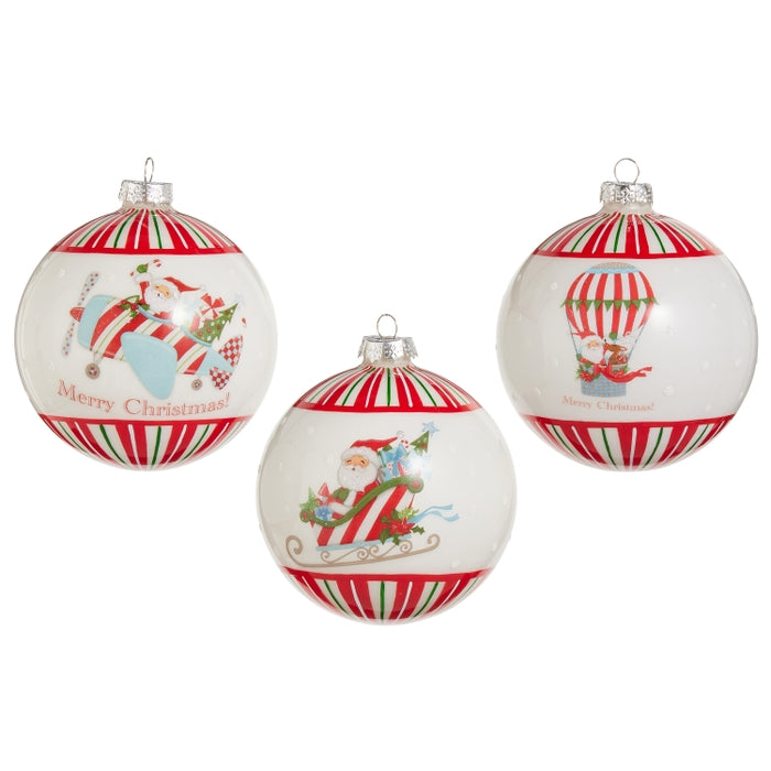 5" Santa's Adventures Ball Ornament
