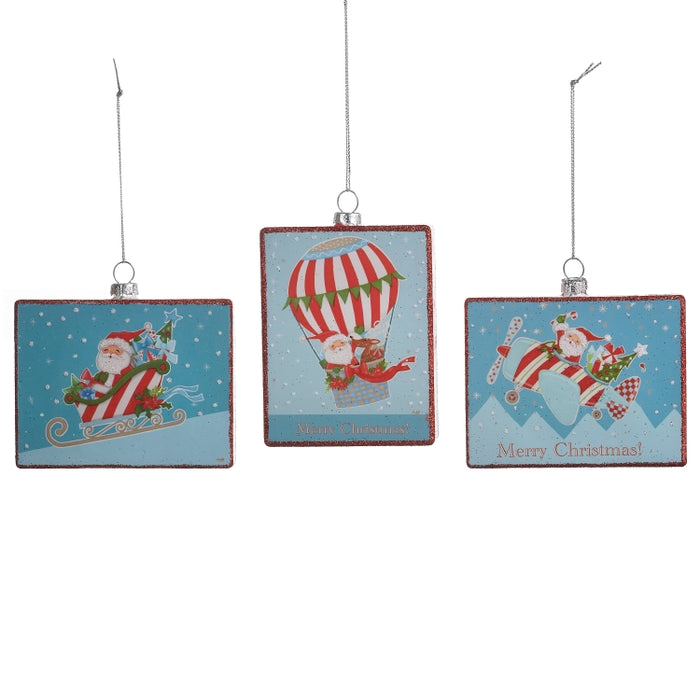 4" Santa's Adventures Rectangle Ornament