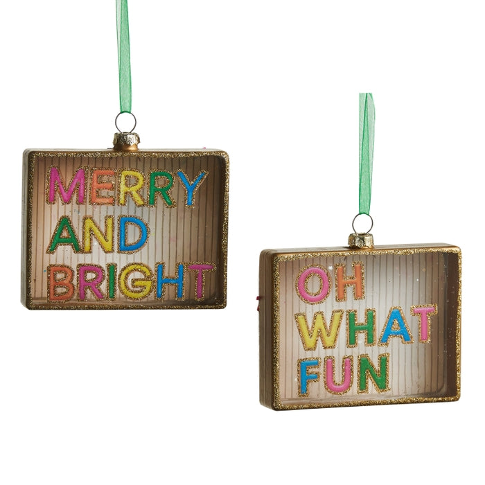 Neon Cookies Rectangle Ornament 4 Inch Glass