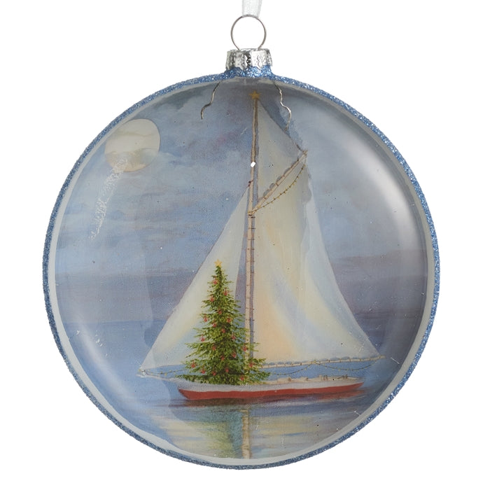 4.75" Holiday Sailing Disc Ornament