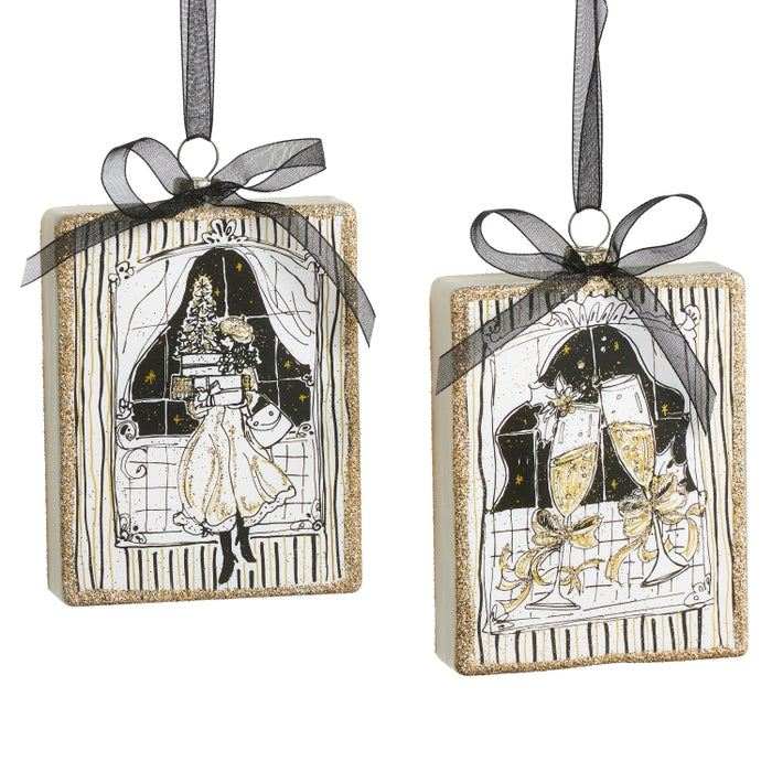 4.25" Holiday in Paris Rectangle Ornament
