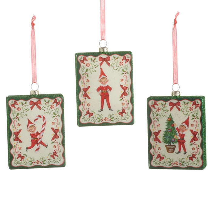 4.25" Santa's Little Helper Rectangle Ornament