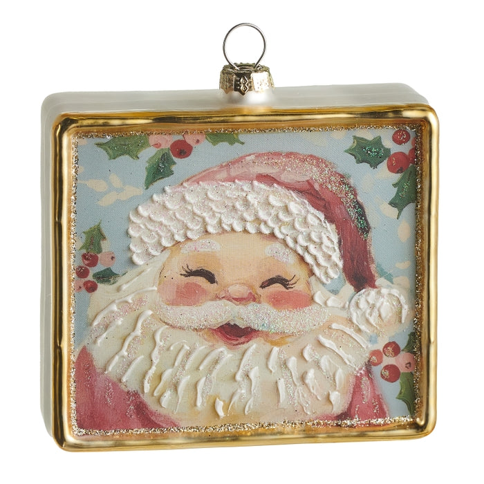 4" Jolly St. Nick Square Ornament