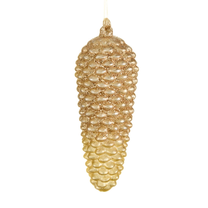 12" Gold Pinecone Ornament