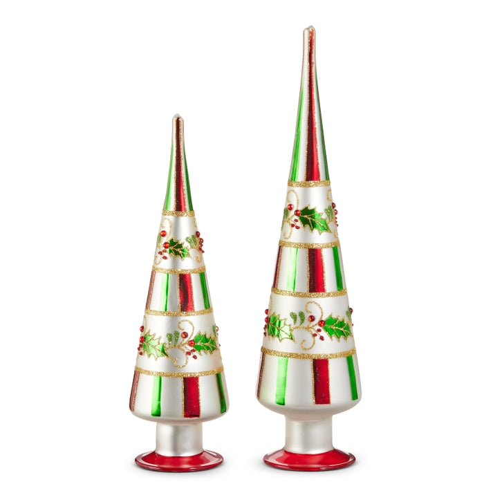 12" Holly and Stripe Trees