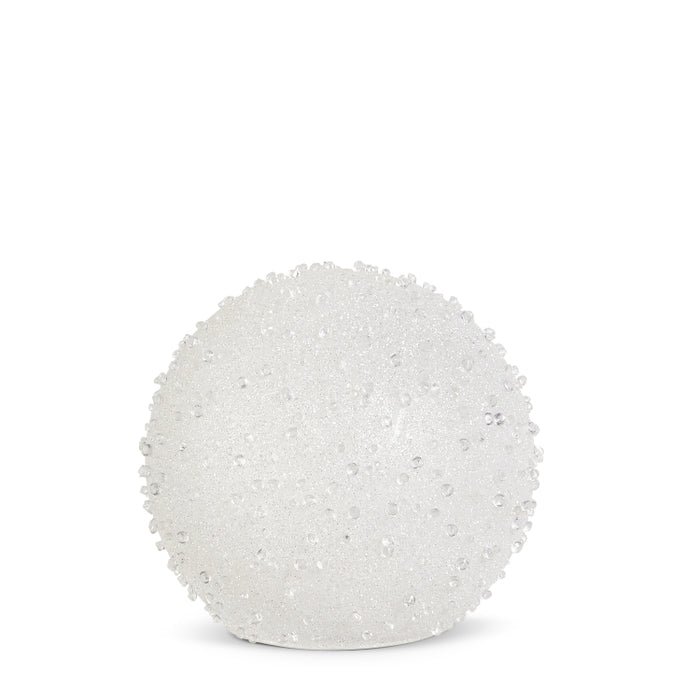 5" White Jeweled Finish Orb