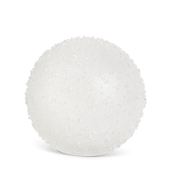 6" White Jeweled Finish Orb