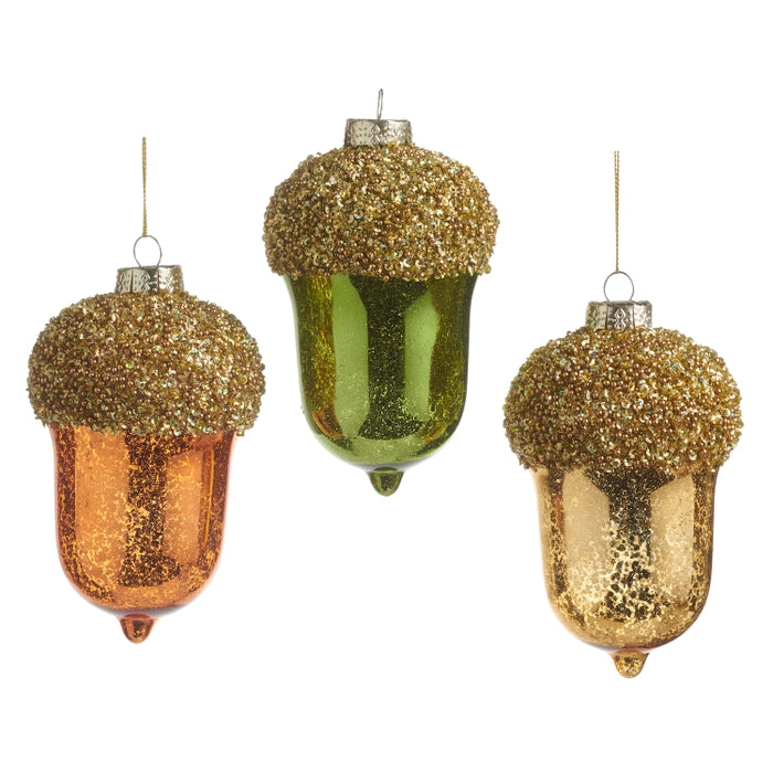 5" Bead Top Acorn Ornament