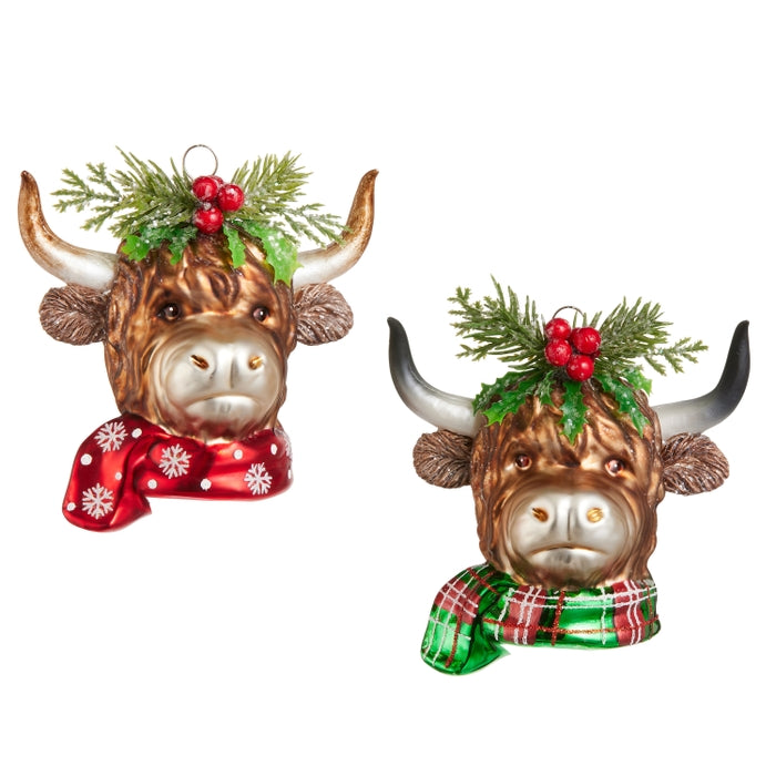 4.5" Highland Cow Head Ornament