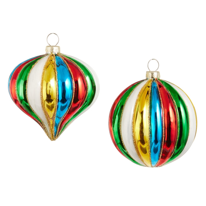 3" Multicolor Stripe Ornament