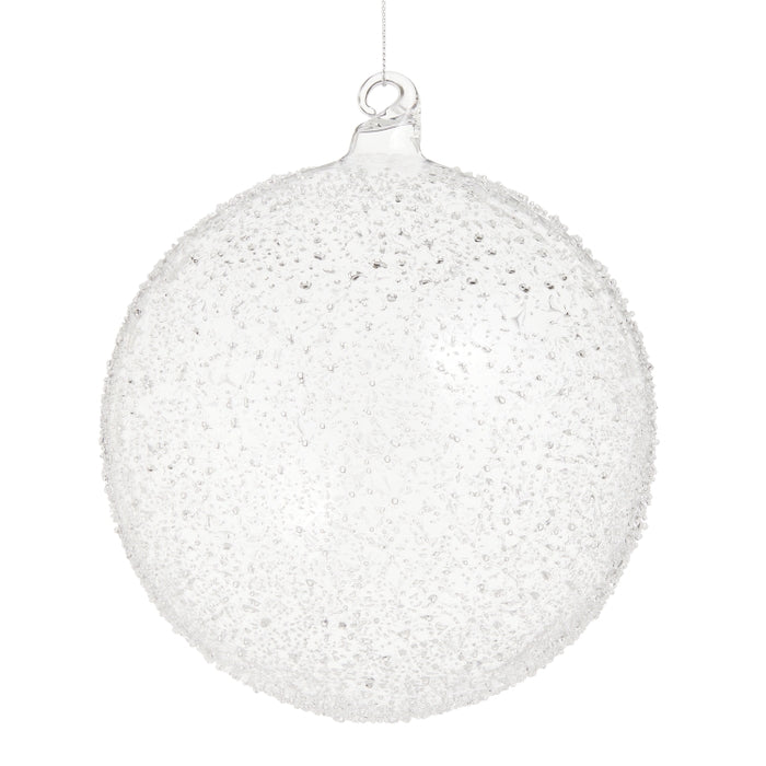 6" Textured Clear Ball Ornament